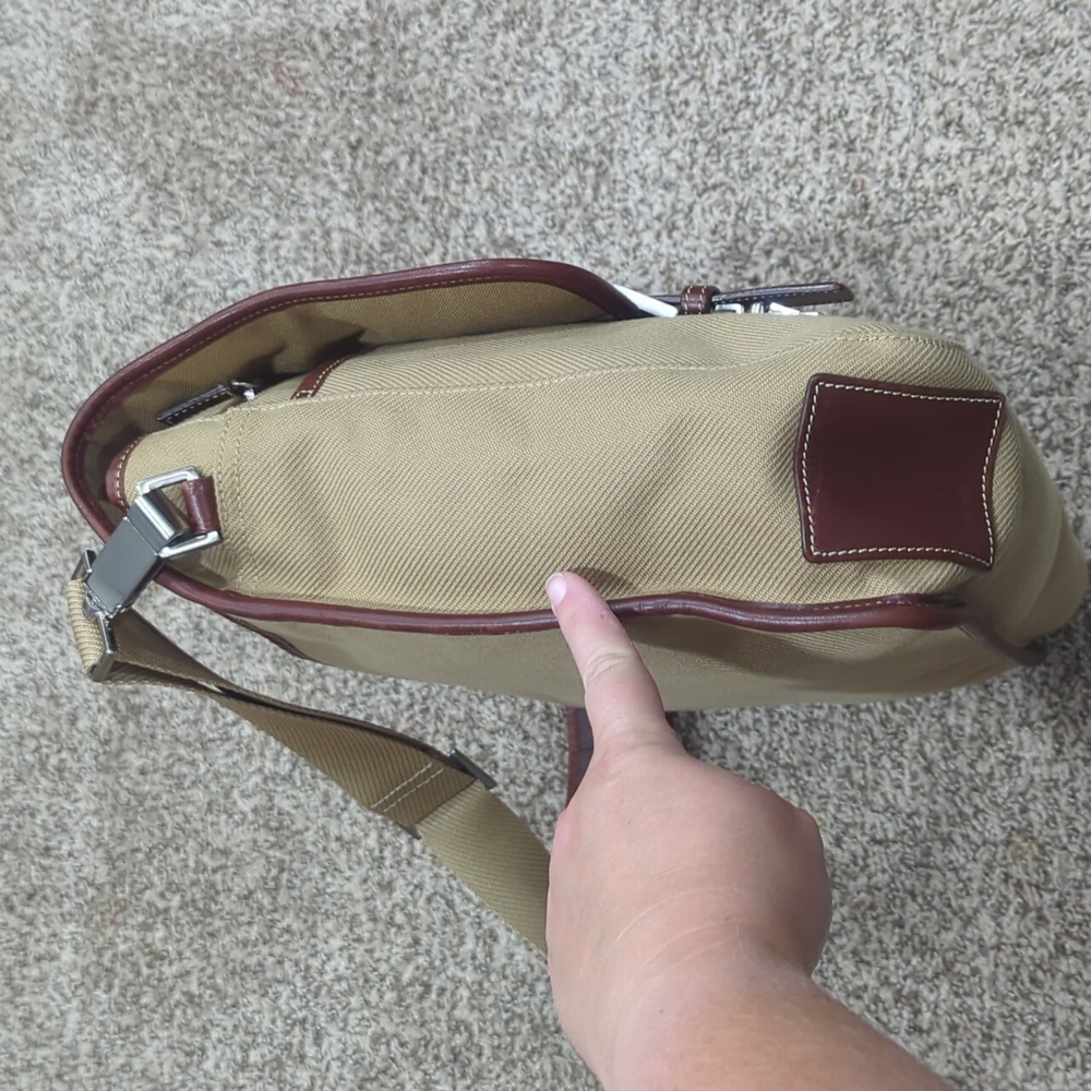Hartmann briefcase tan canvas and brown leather Hudson collection - Picture 3 of 11